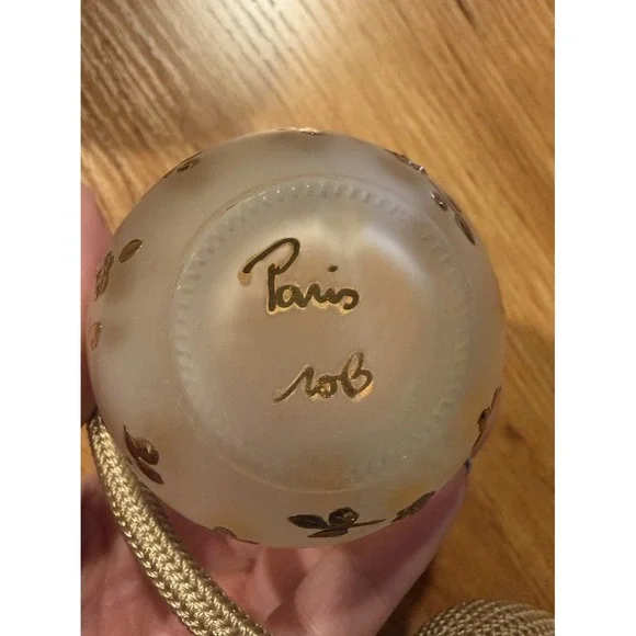 French Perfume Bottle Frosted Glass Atomizer Fringe Paris Vanity Decor Vintage - Picture 4 of 7